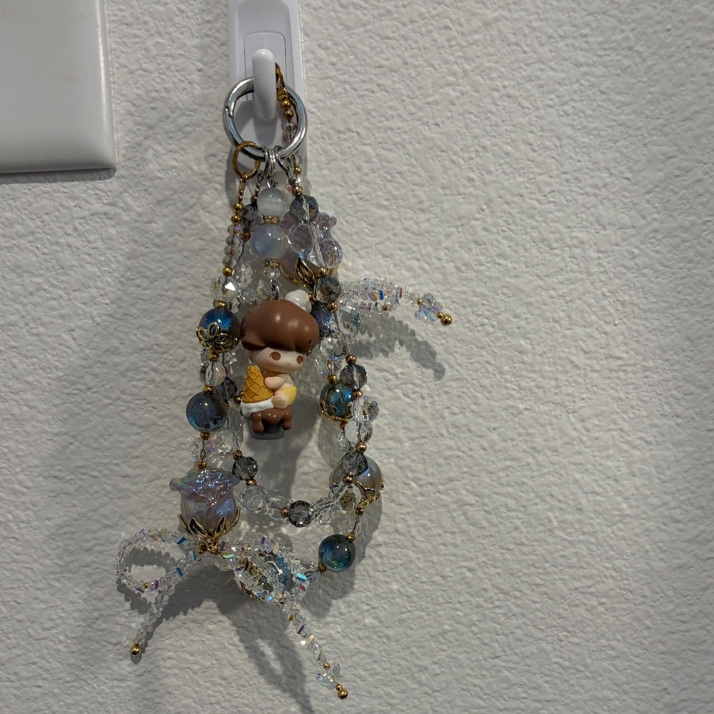 Dimoo beaded pop bean handmade keychain